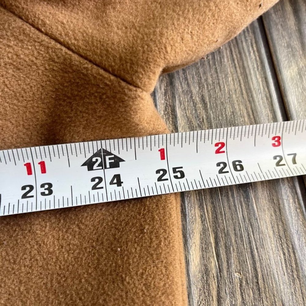 Women's Classic Camel Wool-Blend Coat - Picture 9 of 10
